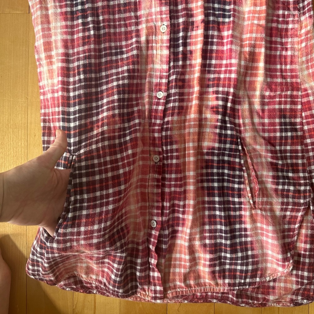 Plaid Button Down Shirt with Graphic Patch - Picture 4 of 5